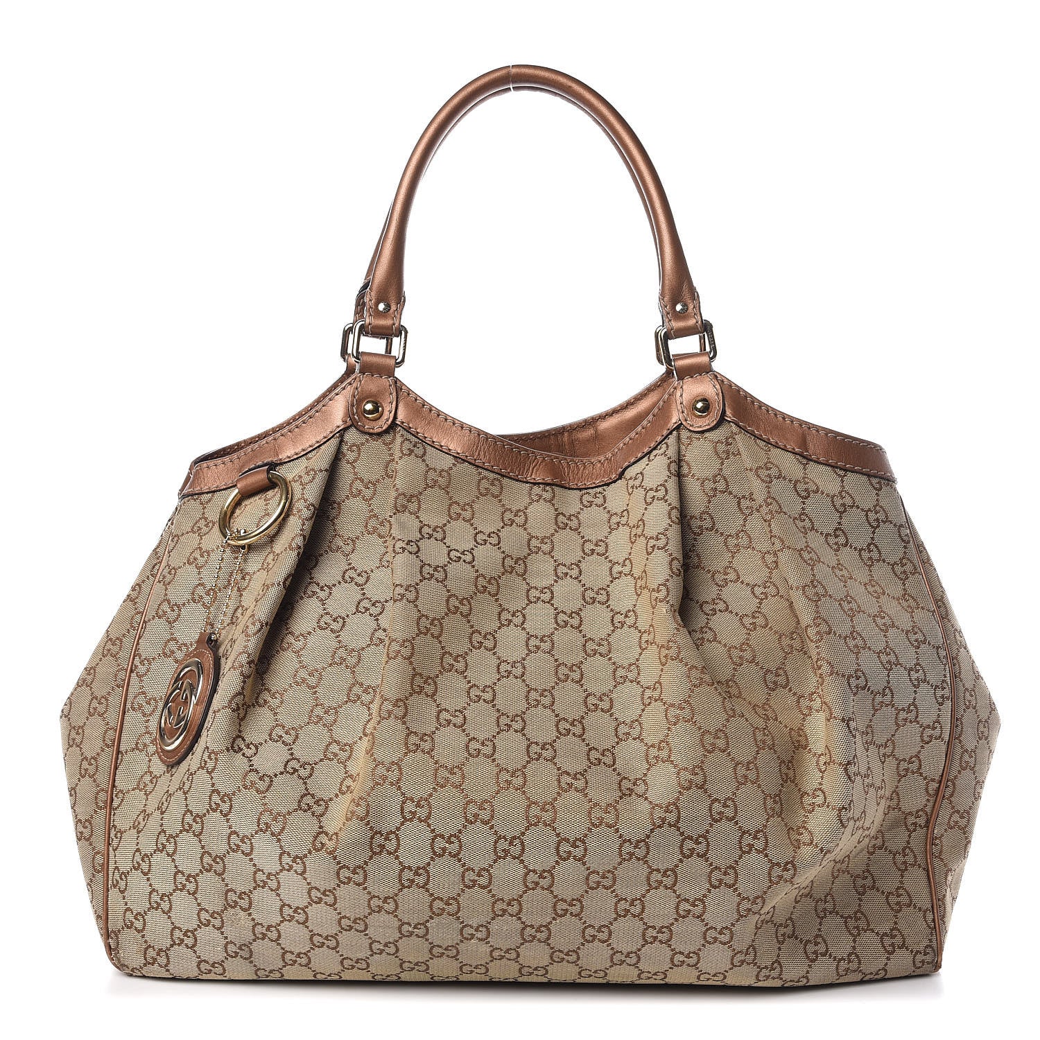 Gucci Metallic Monogram Large Sukey Tote Bronze 1 of 28
