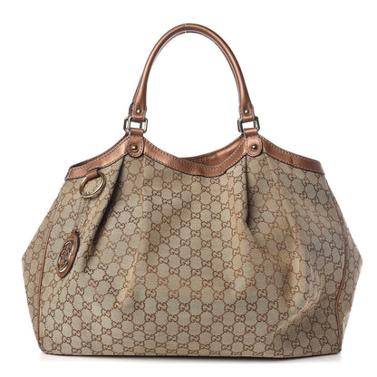 Gucci Metallic Monogram Large Sukey Tote Bronze 1 of 28