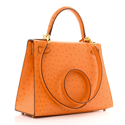 Hermes Ostrich Kelly Sellier 28 Abricot 3 of 11