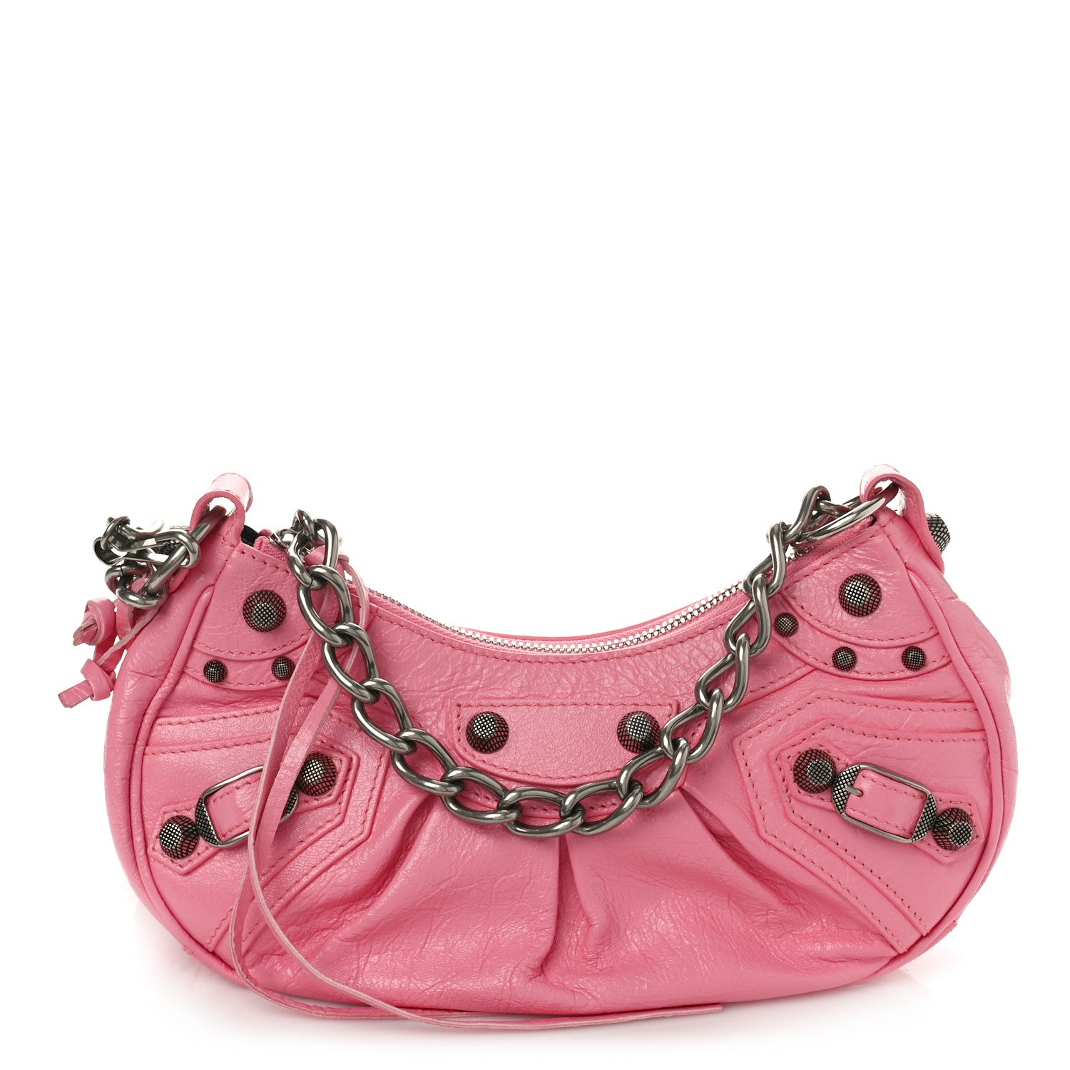 Balenciaga Agneau Arena Le Cagole Chain Shoulder Bag XS Sweet Pink 3 of 9