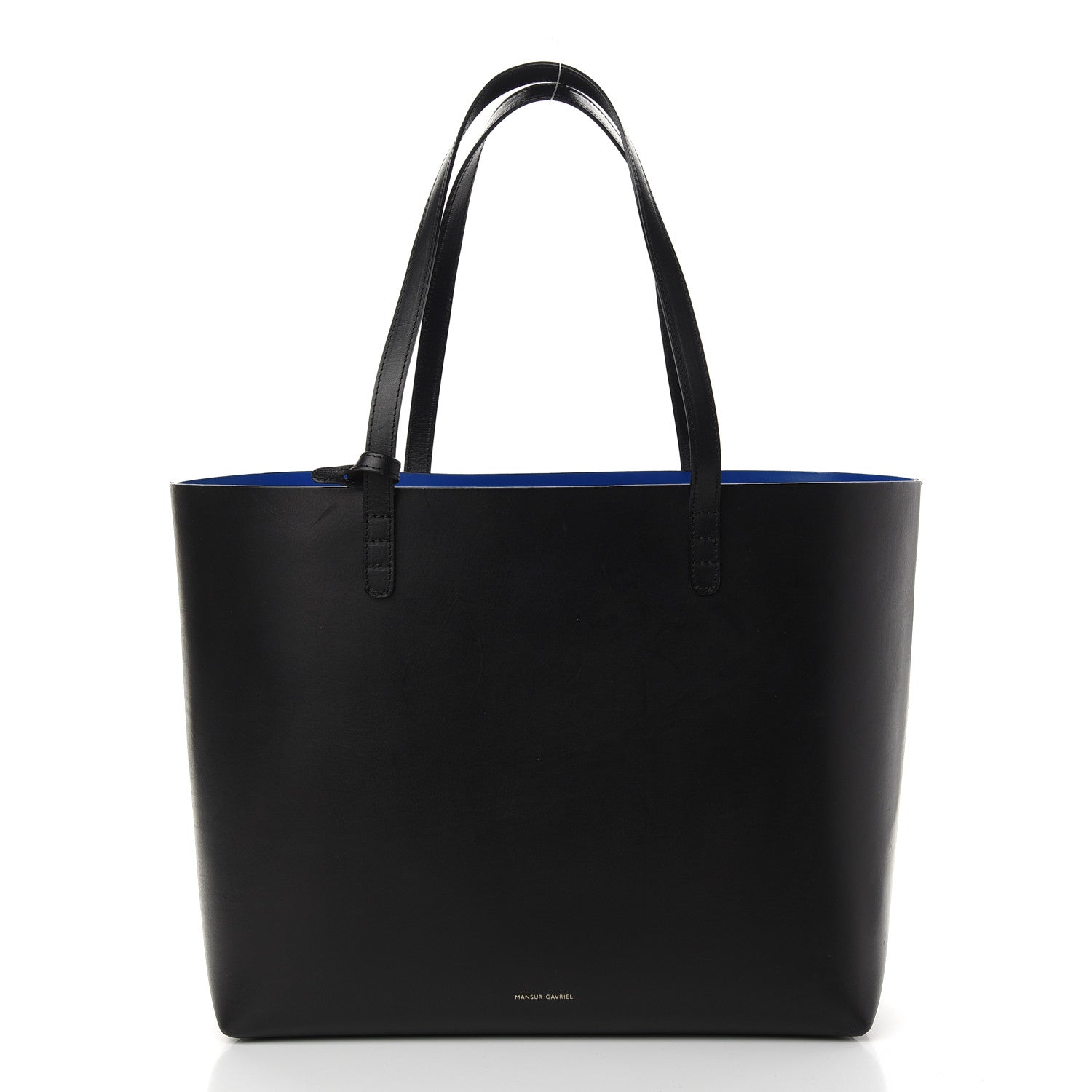 Mansur Gavriel Saffiano Large Shopping Tote Black Royal 3 of 10