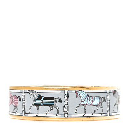 Hermes Enamel Printed Wide Horse Riding Motif Bracelet 3 of 6
