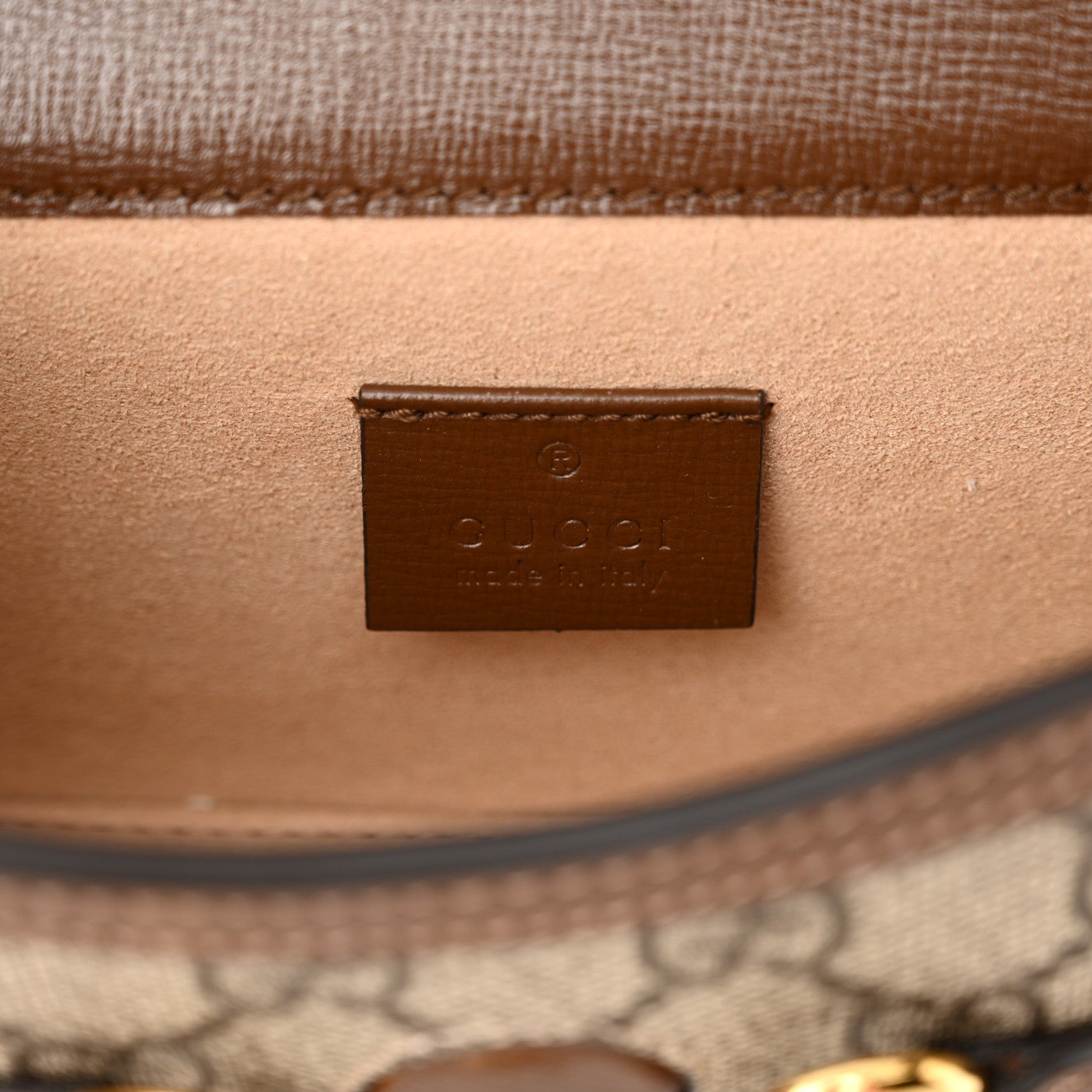 Gucci GG Supreme Monogram Mini Horsebit 1955 Shoulder Bag Beige Brown Sugar 5 of 10