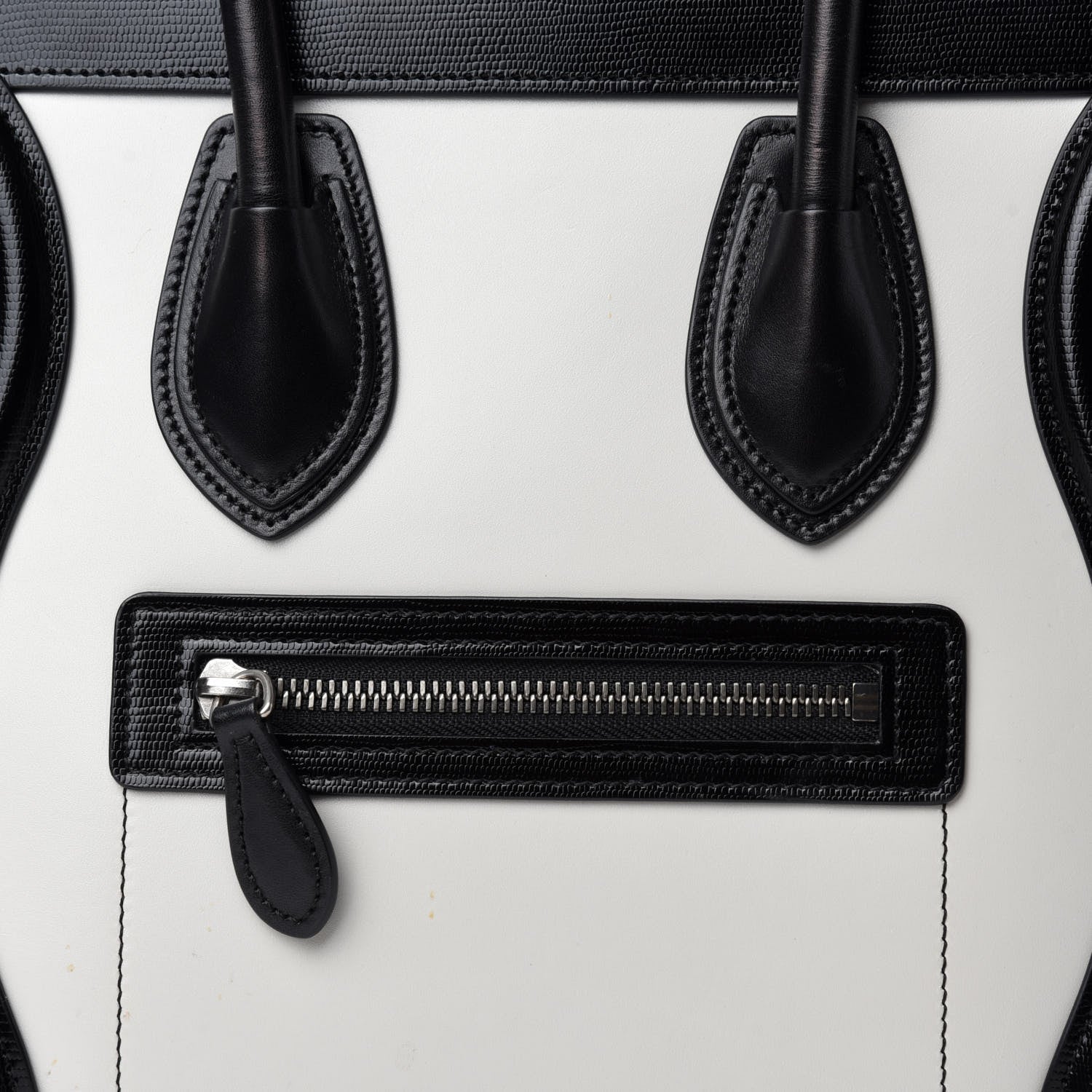 Celine Sleek Calfskin Micro Bi-Color Luggage Black White 12 of 12