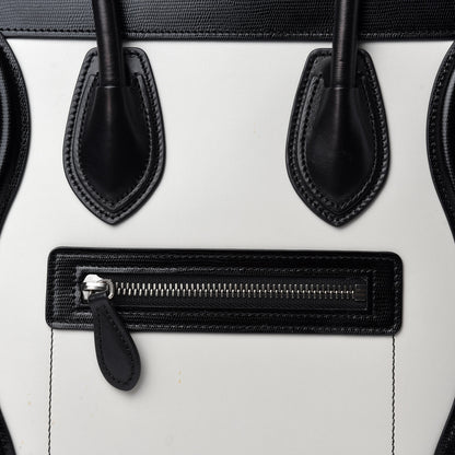 Celine Sleek Calfskin Micro Bi-Color Luggage Black White 12 of 12