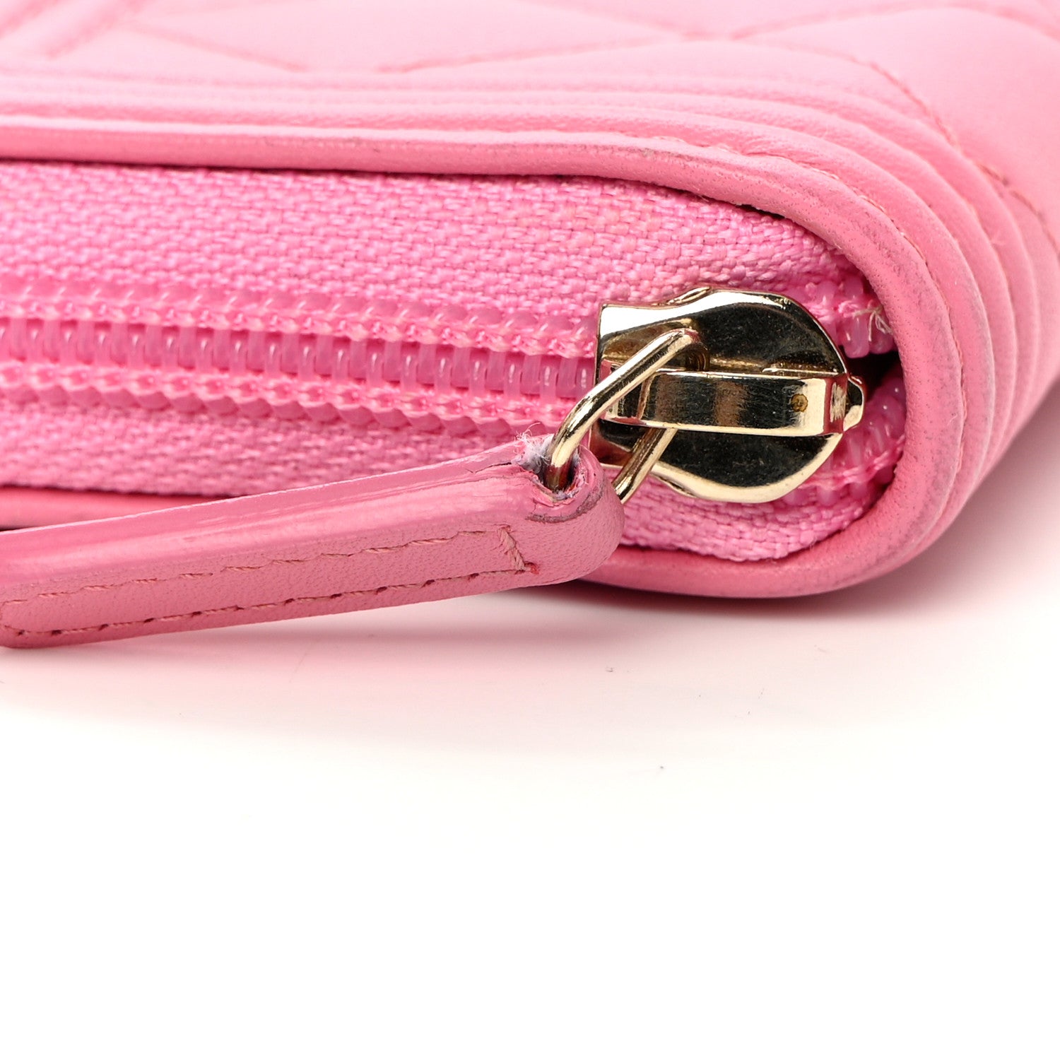 Chanel Lambskin Quilted Boy Zip Around Coin Purse Wallet Pink 13 of 14