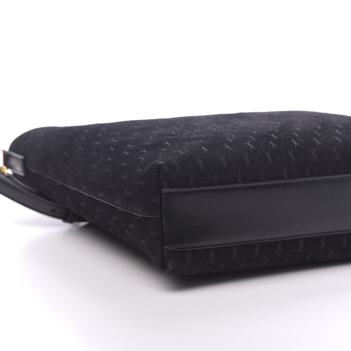 Suede Monogram Embossed Toy Shopping Bag Black