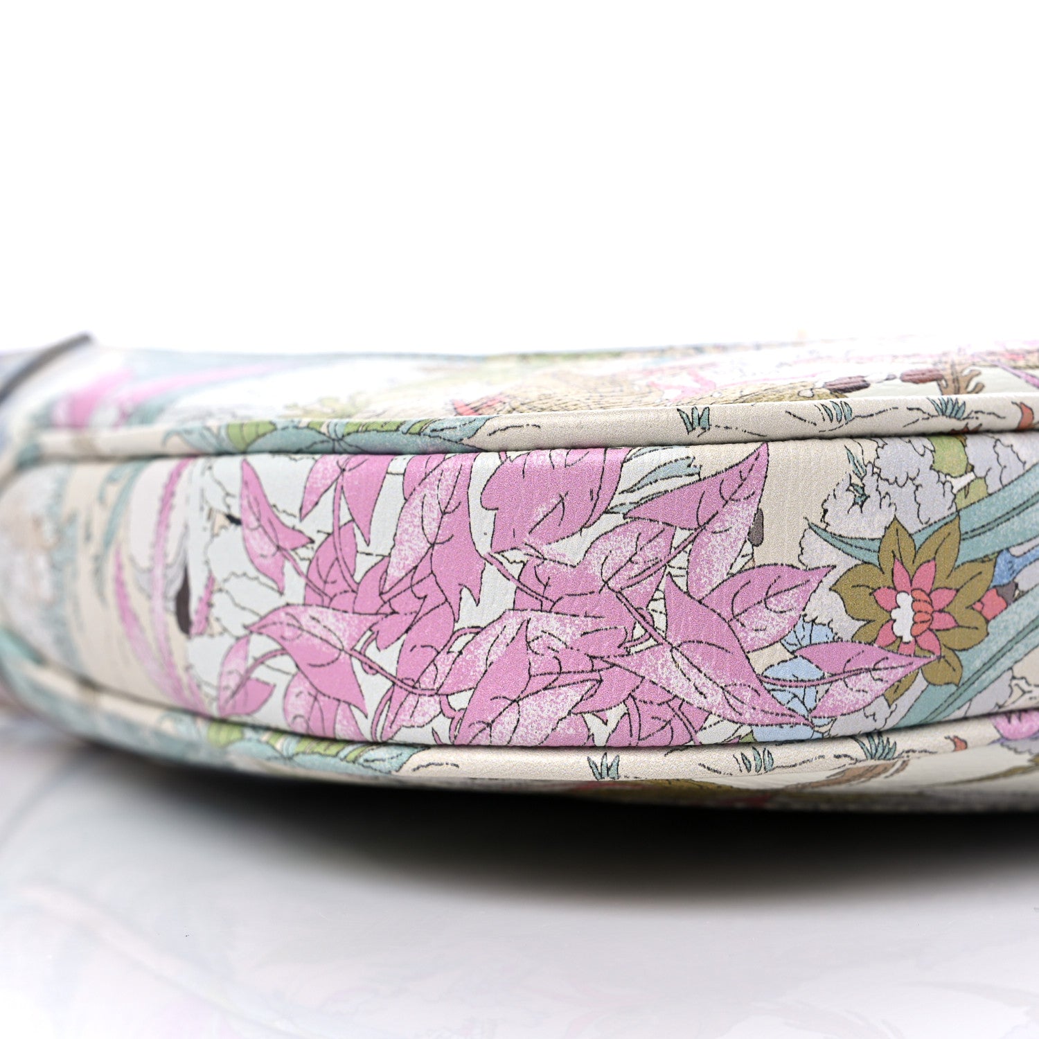 Gucci New Shangai Calfskin Tiger Savanah Small Jackie 1961 Hobo Chalky White Multicolor 7 of 8