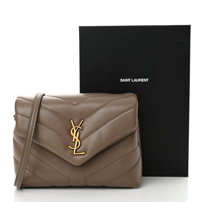 Saint Laurent Calfskin Y Quilted Monogram Toy Loulou Crossbody Bag Dark Beige 13 of 13