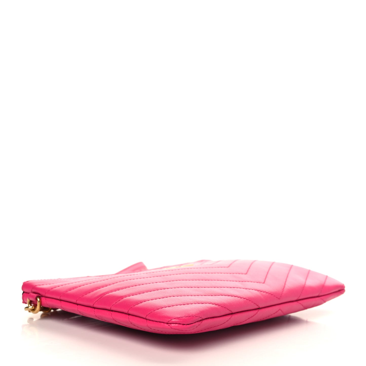 Calfskin Matelasse Chevron Monogram A5 Wristlet Bubblegum