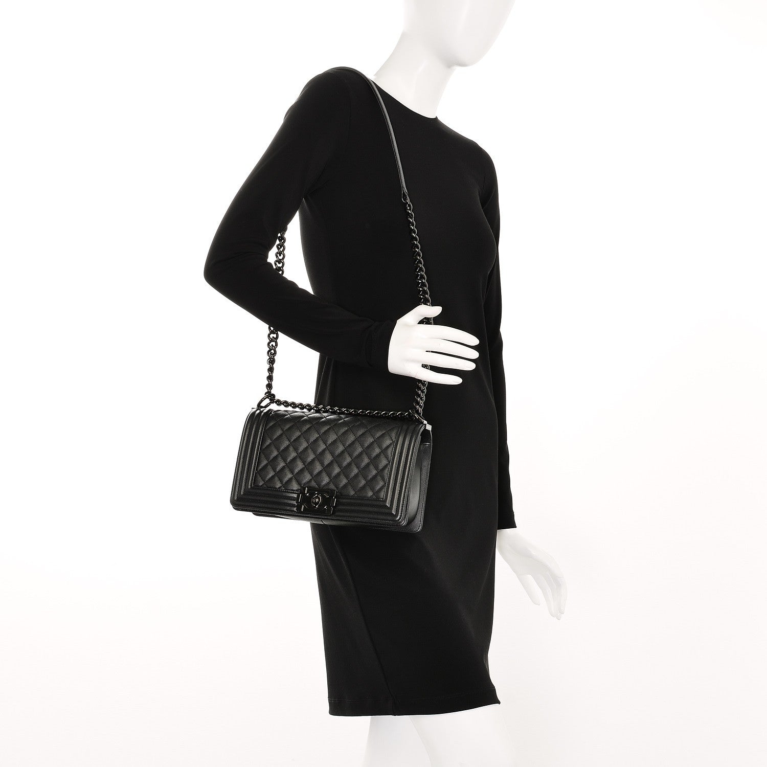 Chanel Caviar Quilted Medium Boy Flap So Black 2 of 8