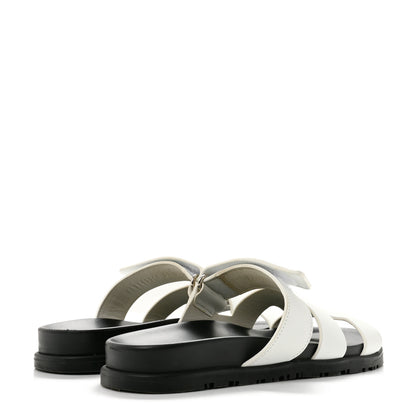 Hermes Calfskin Womens Chypre Sandals 38 White 5 of 13