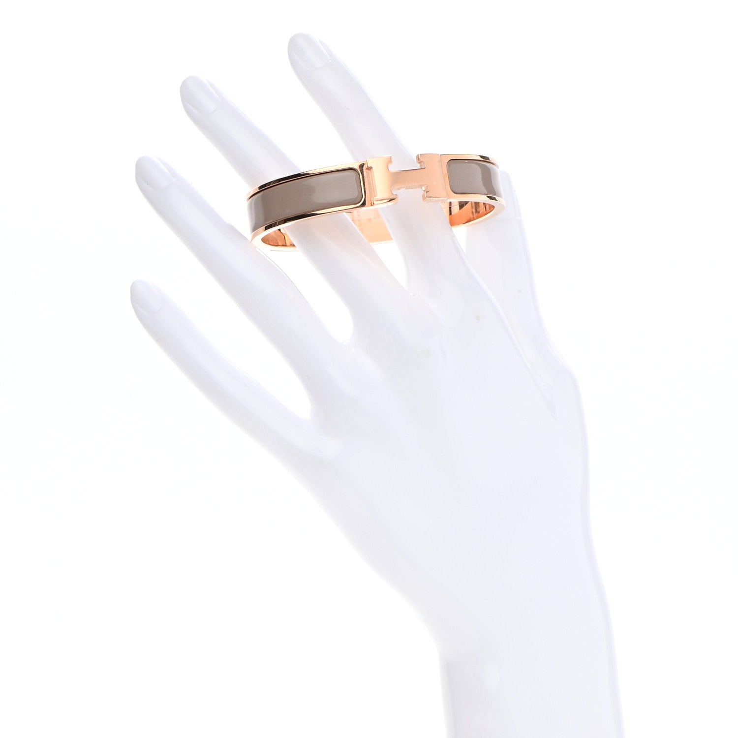 Hermes Enamel Narrow Clic Clac H Bracelet PM Marron Glace 2 of 5