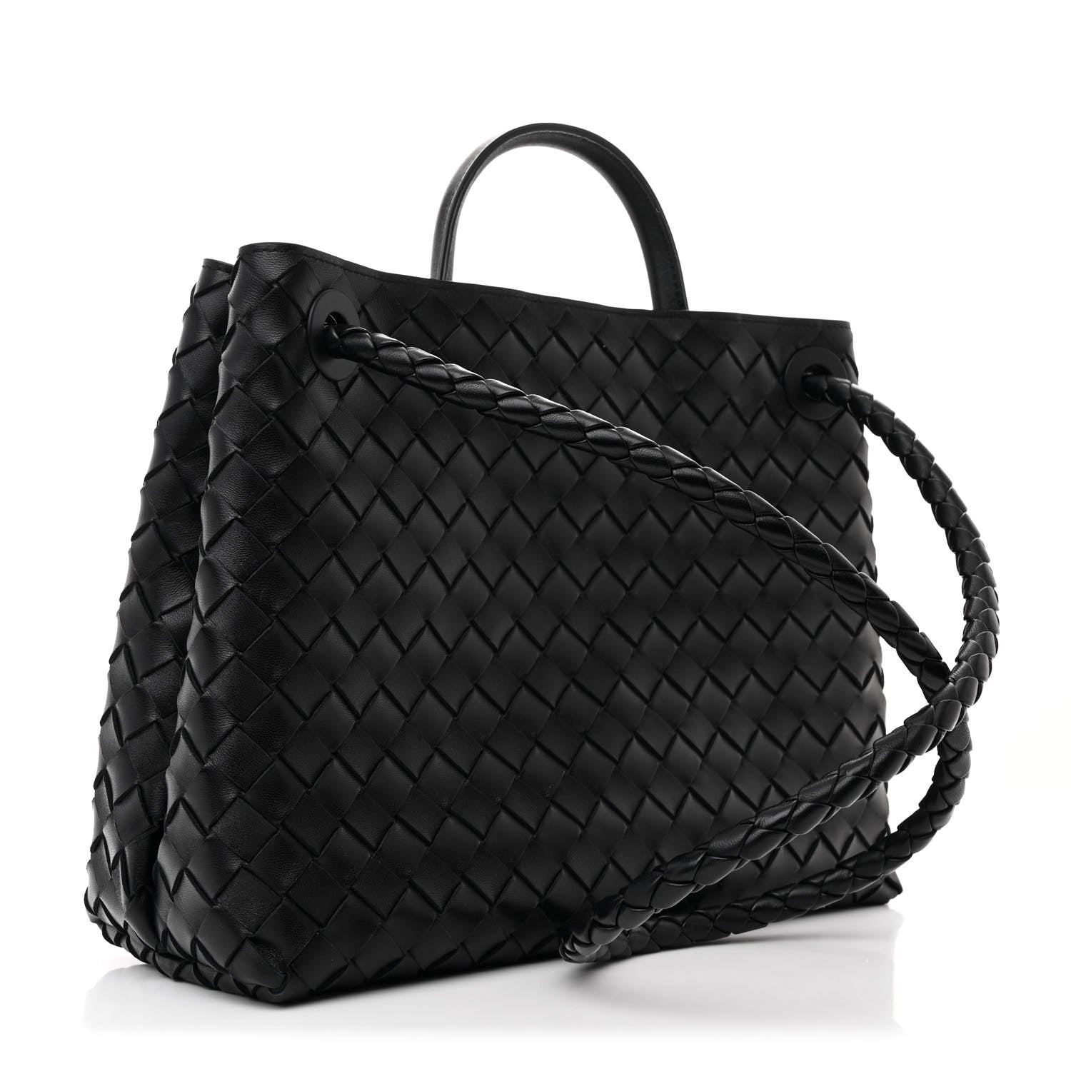 Bottega Veneta Nappa Intrecciato Medium Andiamo Shoulder Bag Black 3 of 10