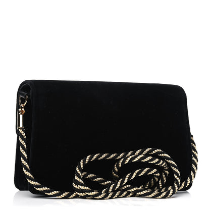 Gucci Velvet Crystal Square G Shoulder Bag Black 2 of 6