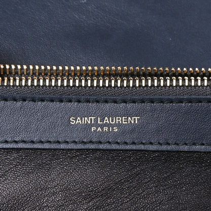 Saint Laurent Calfskin Suede Matelasse Chevron Monogram Large College Bag Marine 6 of 13