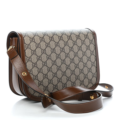 Gucci GG Supreme Monogram Horsebit 1955 Shoulder Bag Beige Brown Sugar 3 of 9