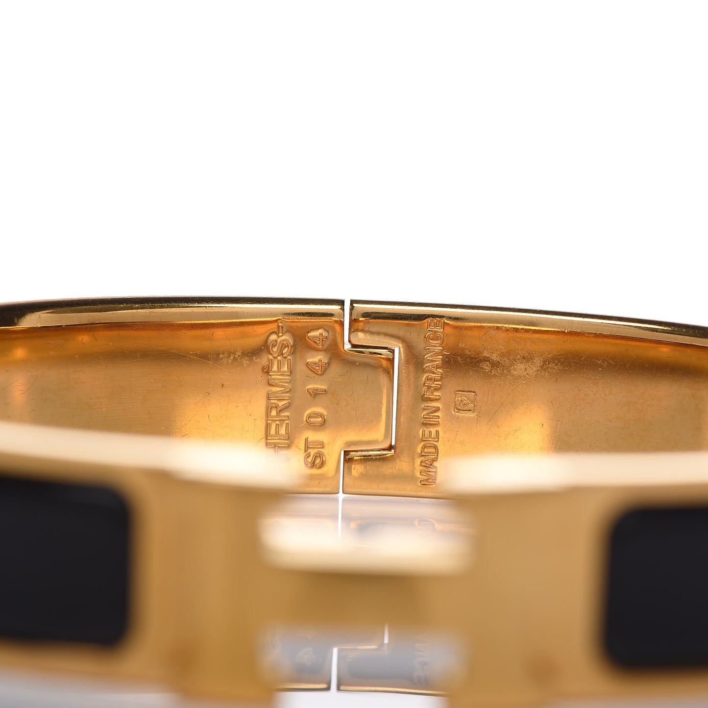 Enamel Narrow Clic Clac H Bracelet GM Black