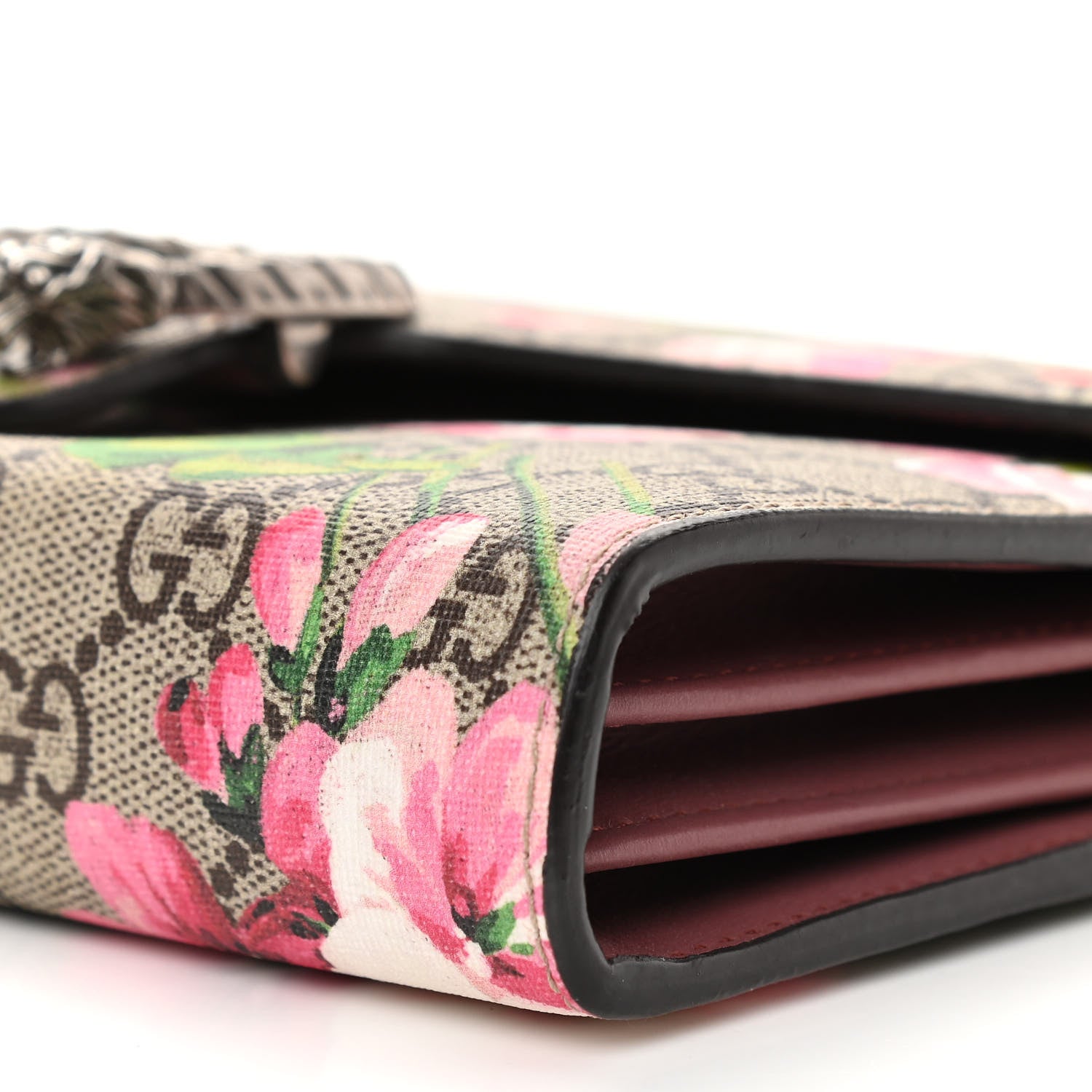 Gucci GG Supreme Monogram Blooms Mini Dionysus Chain Wallet Beige Multicolor Dry Rose 10 of 10
