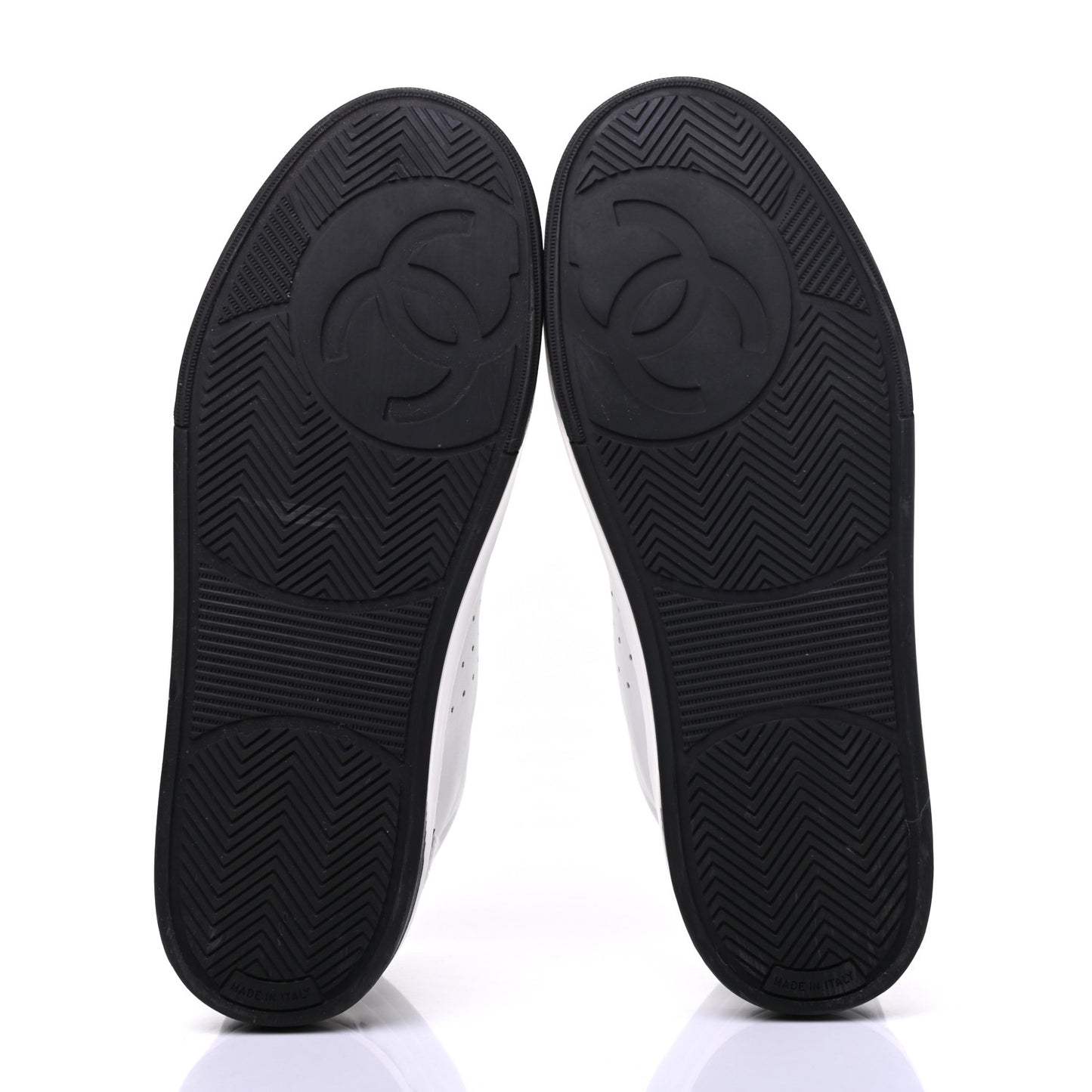 Calfskin Womens Logo High Top Sneakers 39 Black White
