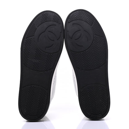 Chanel Calfskin Womens Logo High Top Sneakers 39 Black White 5 of 13