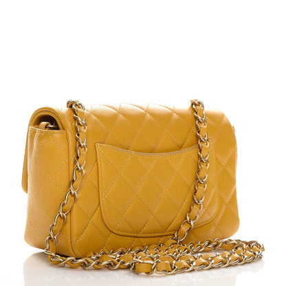 Chanel Lambskin Quilted Mini Rectangular Flap Yellow 3 of 14