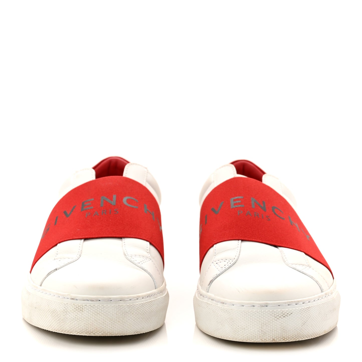 Calfskin Band Logo Womens Urban Street Sneakers 40 White Red