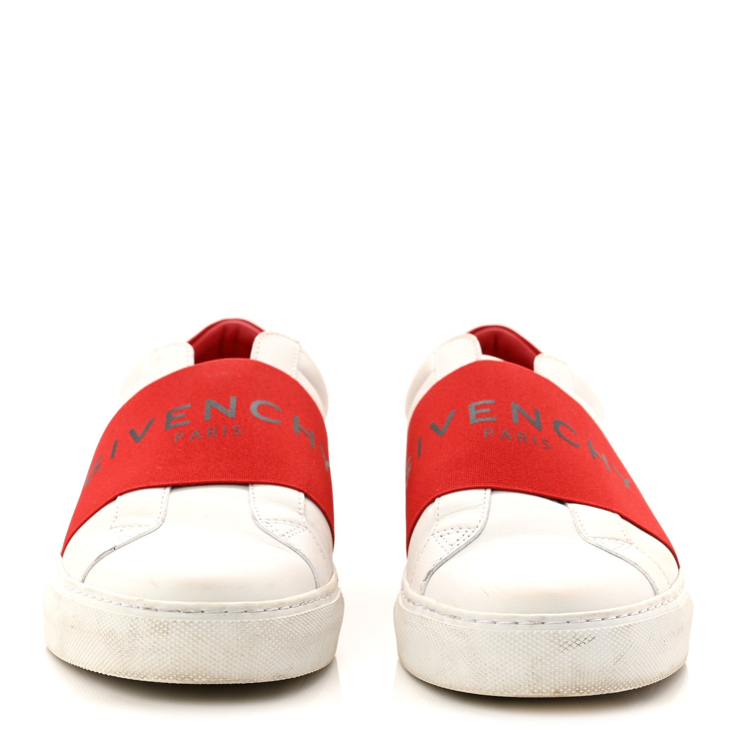 Givenchy Calfskin Band Logo Womens Urban Street Sneakers 40 White Red 3 of 9