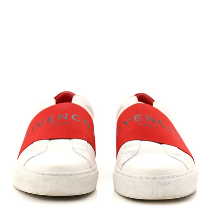 Givenchy Calfskin Band Logo Womens Urban Street Sneakers 40 White Red 3 of 9