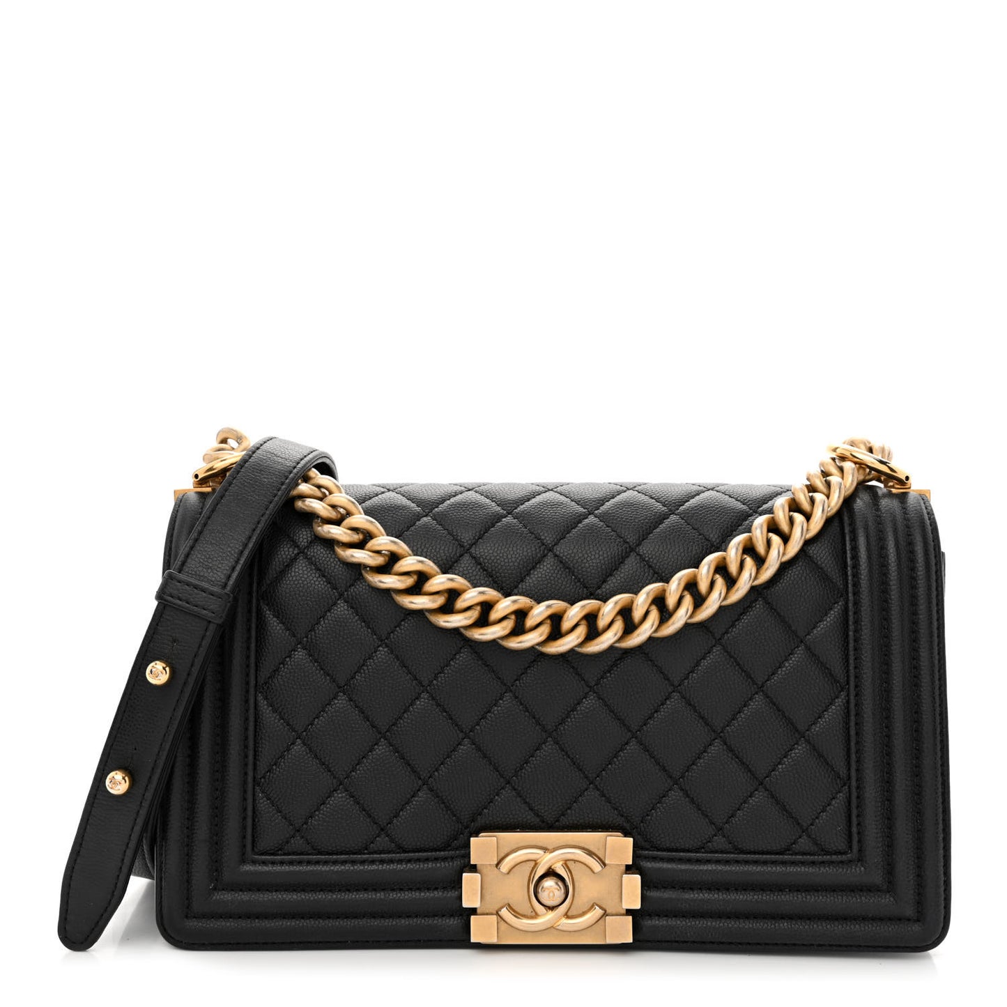 Caviar Quilted Medium Boy Flap Black