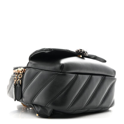 Bulgari Calfskin Matelasse Serpenti Cabochon Backpack Black 6 of 19