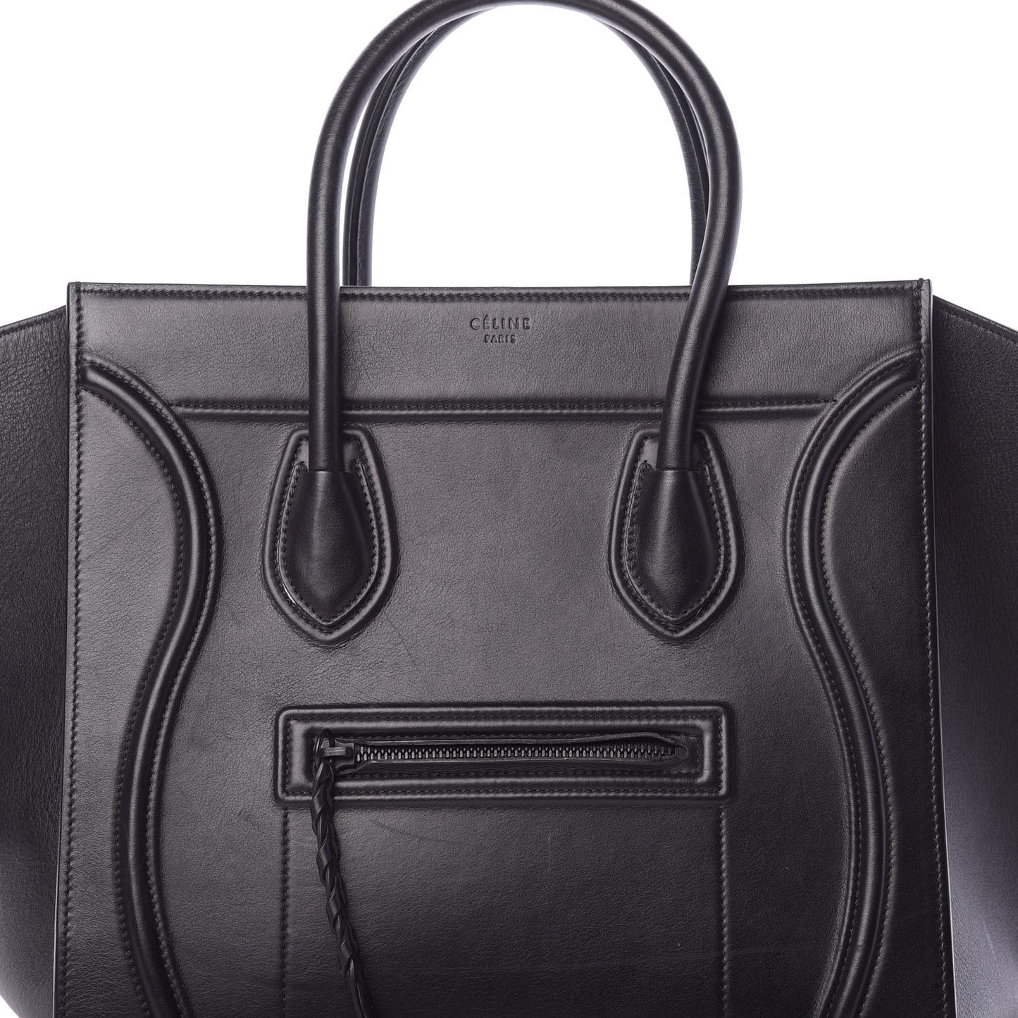 Supple Calfskin Medium Phantom Luggage Black