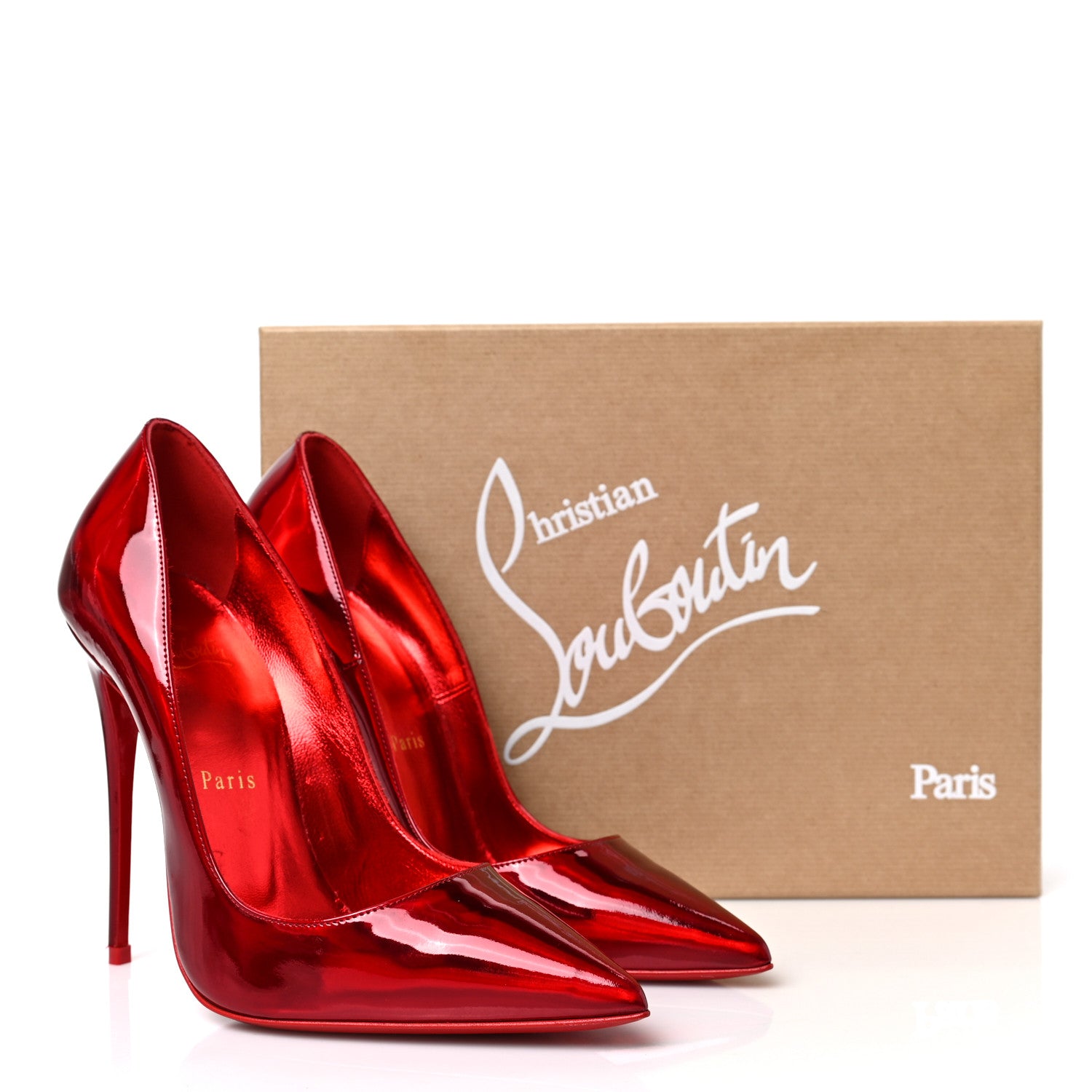 Christian Louboutin Metallic Patent Psychic So Kate 120 Pumps 37