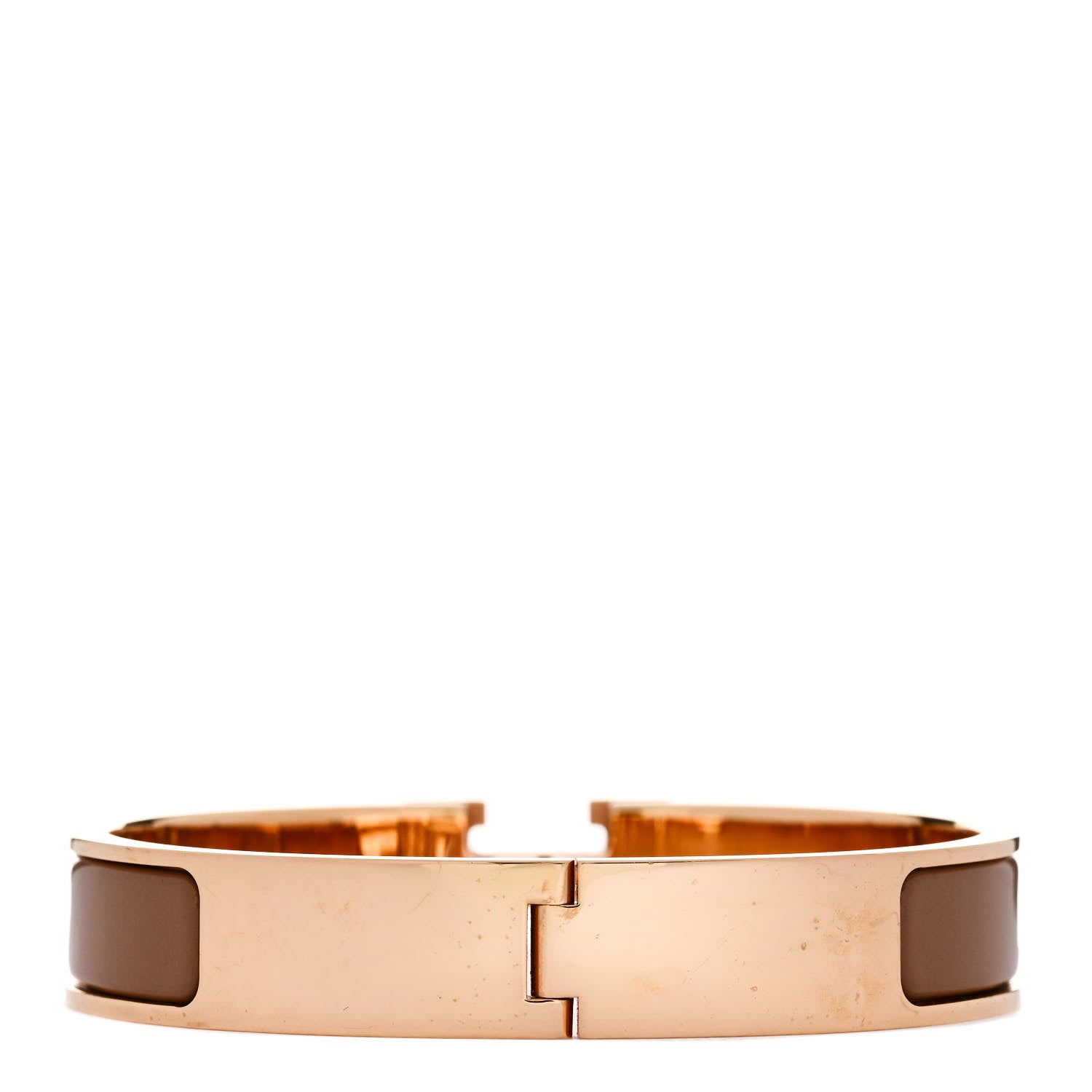 Hermes Enamel Narrow Clic Clac H Bracelet GM Chataigne 3 of 5