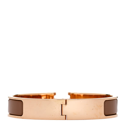 Hermes Enamel Narrow Clic Clac H Bracelet GM Chataigne 3 of 5