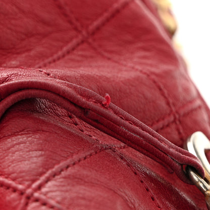 Chanel Lambskin Diamond Stitched CC Drawstring Shoulder Bag Red 12 of 12