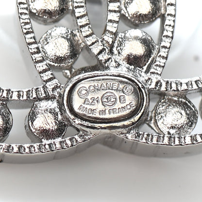 Chanel Crystal CC Earrings Silver 4 of 4
