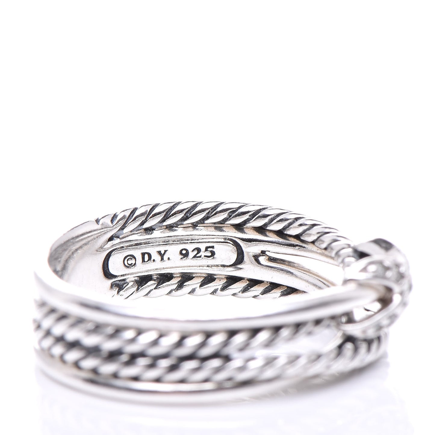 Sterling Silver Diamond X Crossover Ring 53 6.5