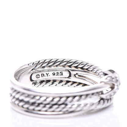 David Yurman Sterling Silver Diamond X Crossover Ring 53 6.5 4 of 4