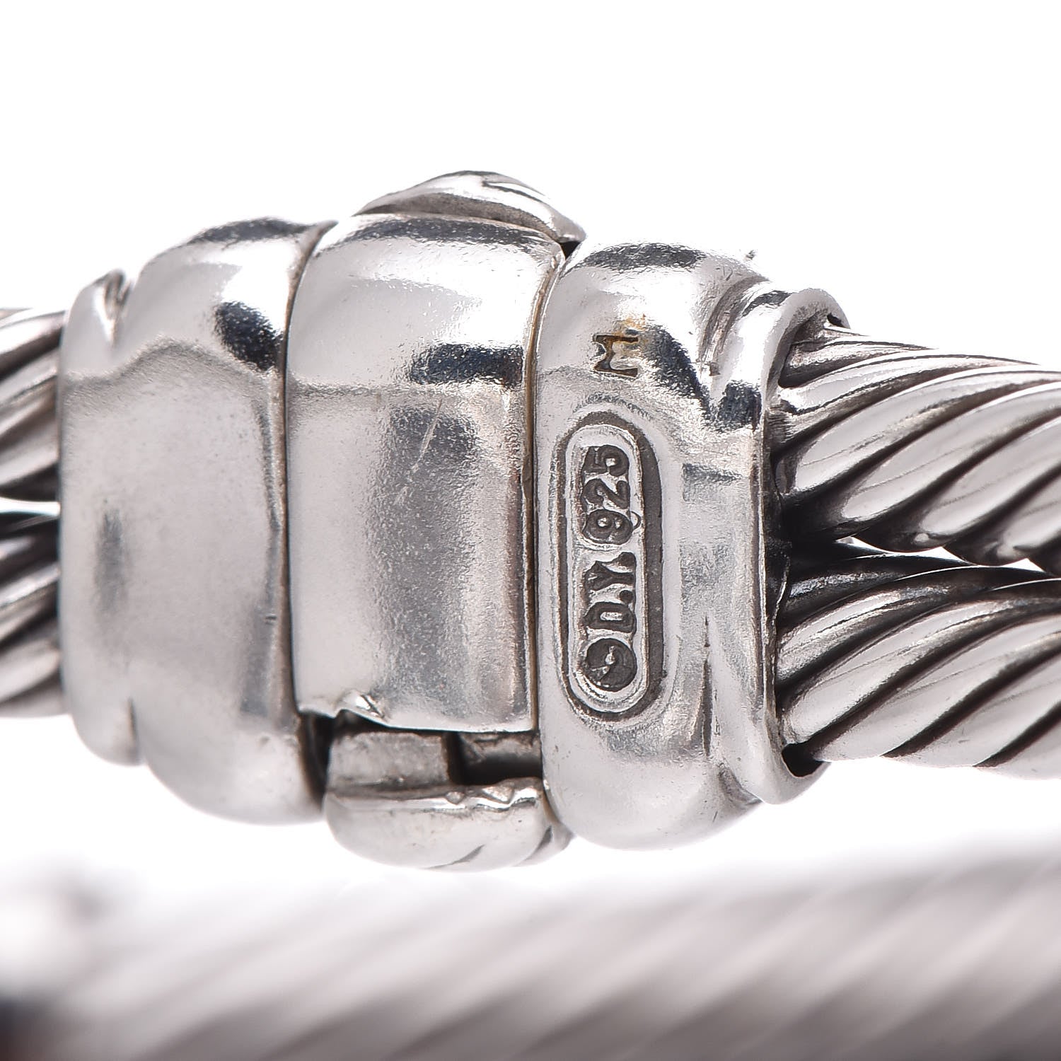David Yurman Sterling Diamond Prasiolite 10mm Albion Cable Bracelet 4 of 5