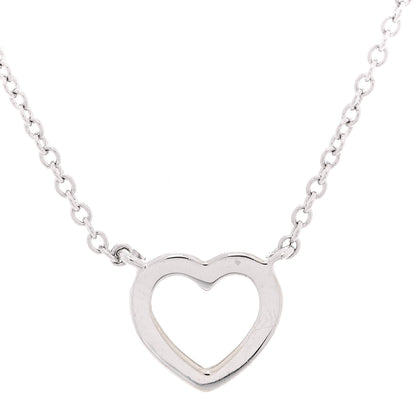 Tiffany 18K White Gold Diamond Metro Heart Pendant Necklace 3 of 5