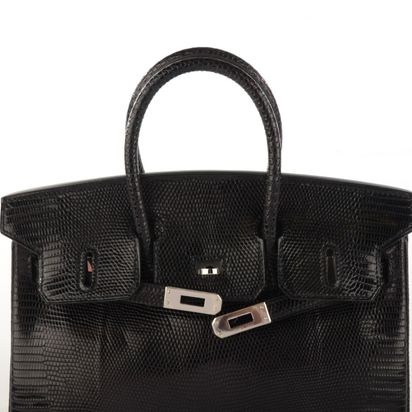Shiny Lizard Birkin 25 Black