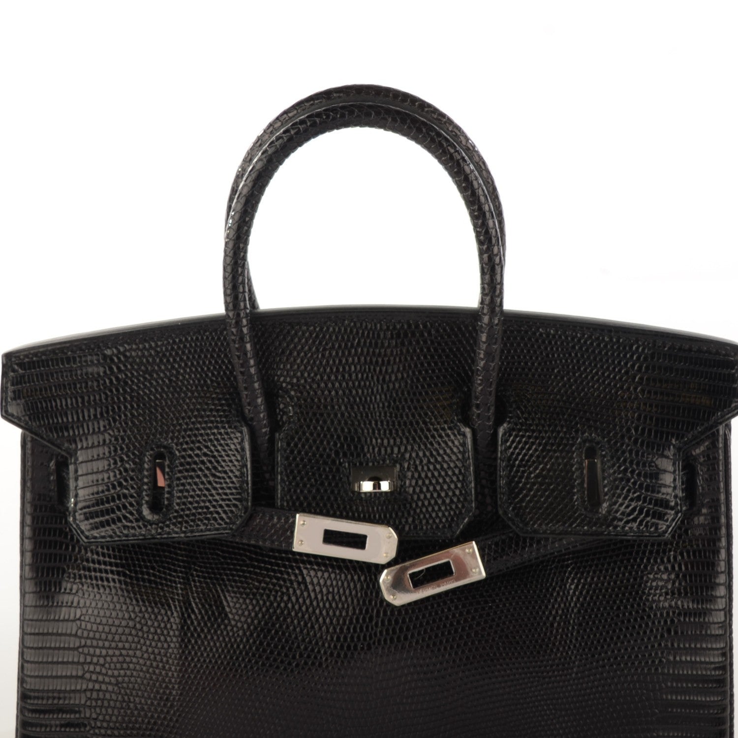 Hermes Shiny Lizard Birkin 25 Black 5 of 22