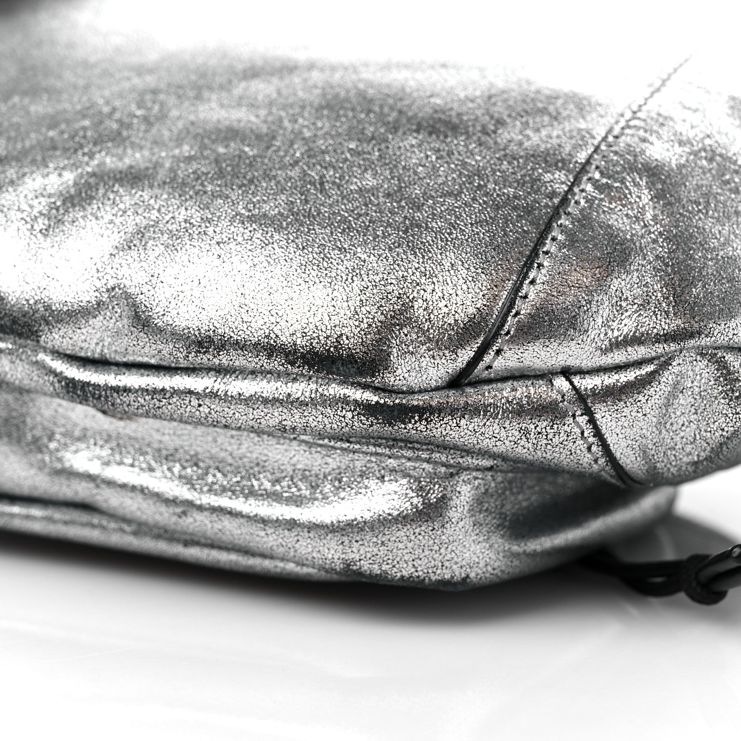 Saint Laurent Metallic Calfskin Ripstop Body Belt Bag Silver 10 of 13