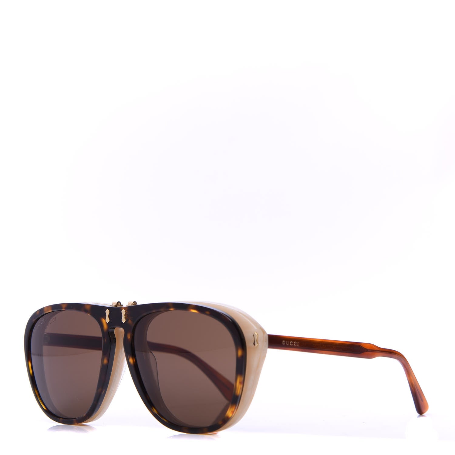 Gucci Acetate Flip Up Aviator Sunglasses GG0087S Havana 1 of 9