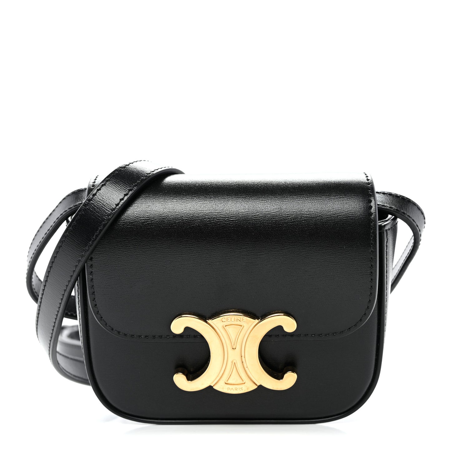 Shiny Calfskin Mini Triomphe Black