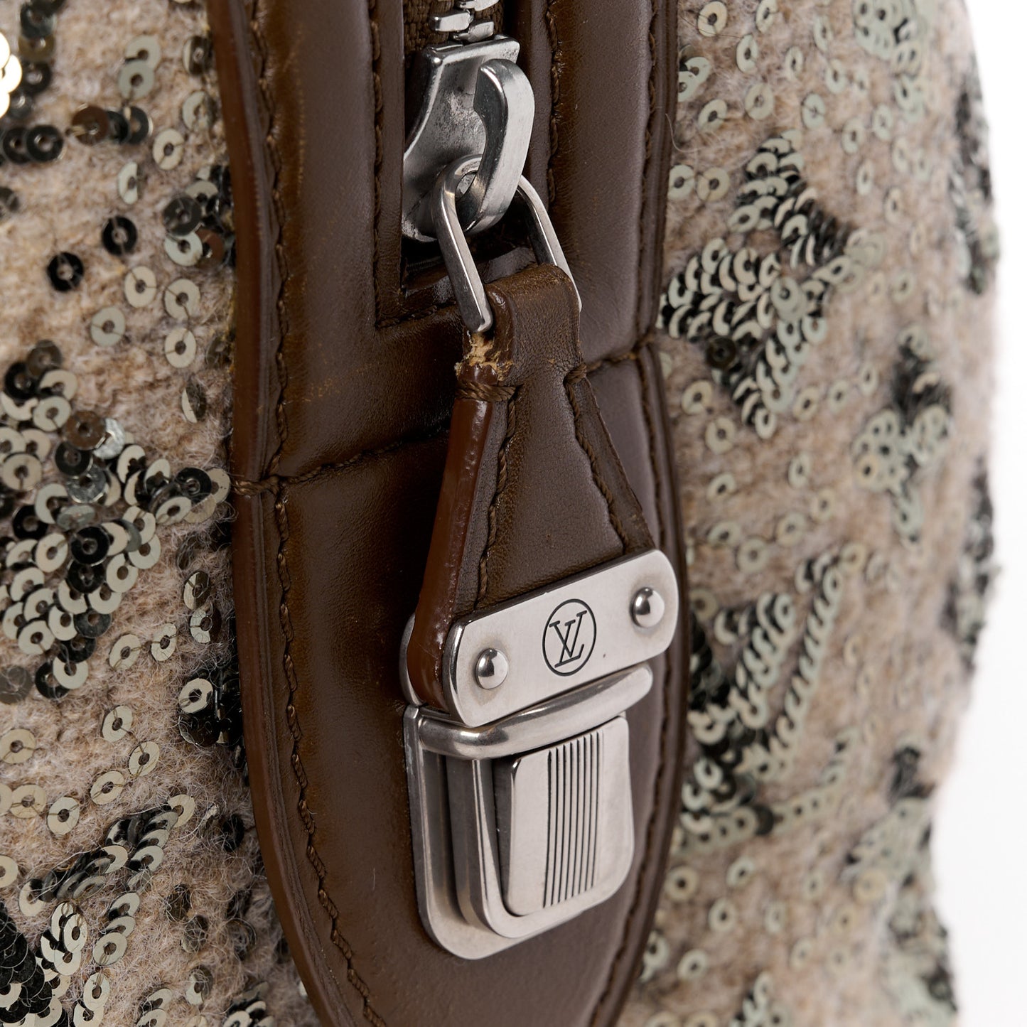 Sequin Monogram Sunshine Express Speedy Kaki