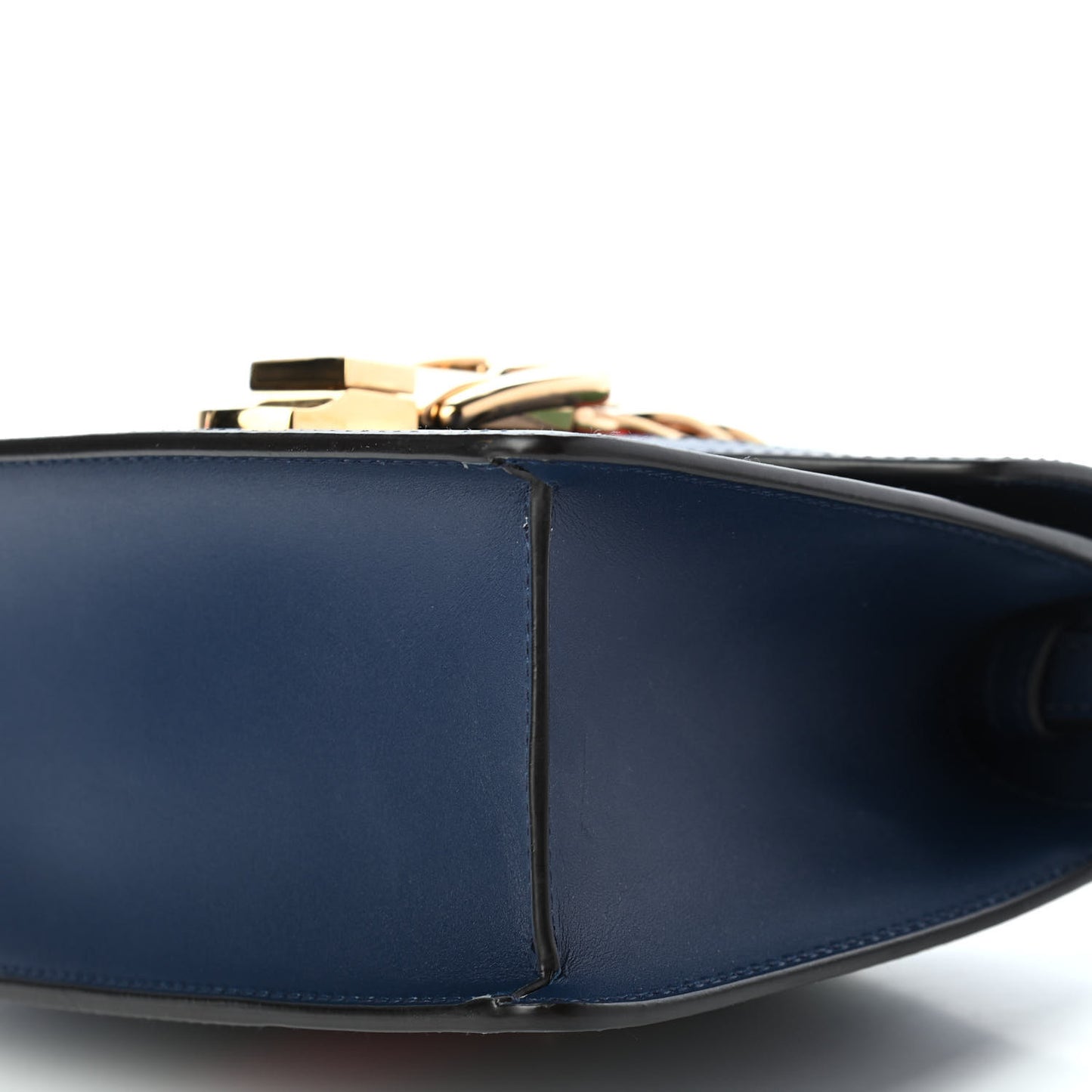 Vitello Fontanella Web Mini Sylvie Top Handle Bag Blue Agata