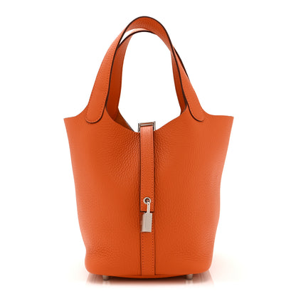 Hermes Taurillon Clemence Picotin Lock 18 PM Orange 1 of 10