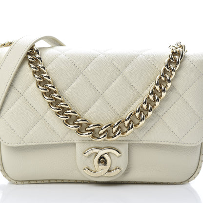 Chanel Caviar Quilted Small Studded Flap Off White 8 of 10